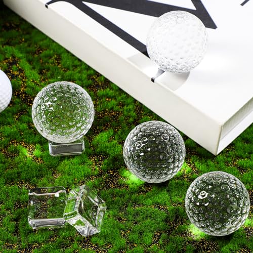 Landical 6 Pcs Crystal Glass Golf Ball Trophy with Display Stand Base for Sports Tournament Awards Crystal Golf Ball Trophy with Stand Team Prizes Statue for Retirement Gifts by Landical - Image 7