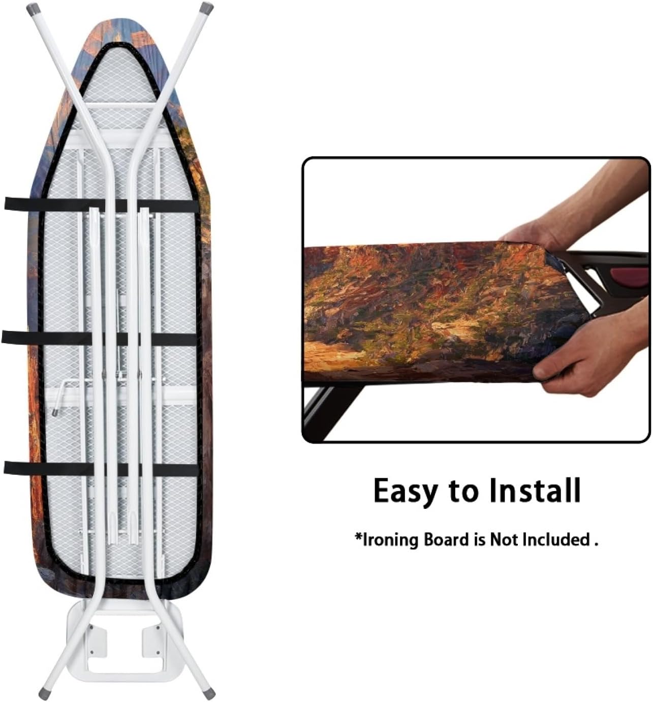 Iron Board Cover with Padding Standard Size Valley Brown Padded Ironing Board Covers 15x54 Heat Reflective Extra Thick Wide Non Stick Scorch and Stain Resistant Heatproof