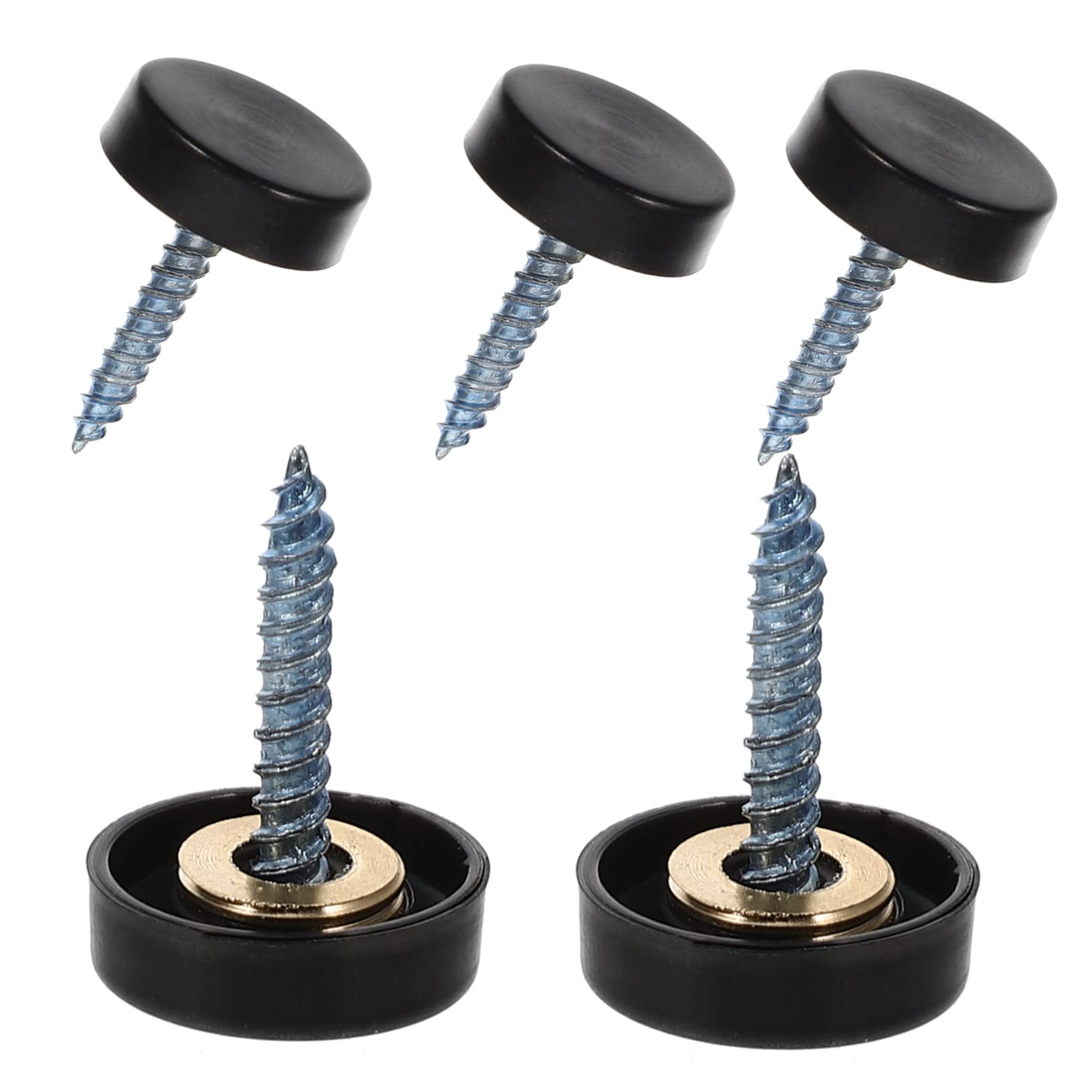 ULTECHNOVO 10sets Chrome Advertising Screws Assorted Decorative Nails Black Self Tapping Screw Nails Woodworking Furniture Glass Acrylic Sign Mounting Kit
