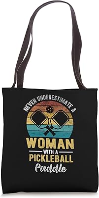 Vintage Pickleball Woman Funny Pickleball Player Retro Tote Bag