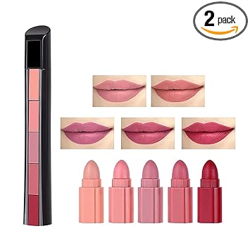 ANEMOI 5 in 1 Lipsticks for Women Combo Set, Nude & Nude Edition Colors Sensational Fabulous Matte Finish Shades, 7.5g, Pack of 2 (NUDE)