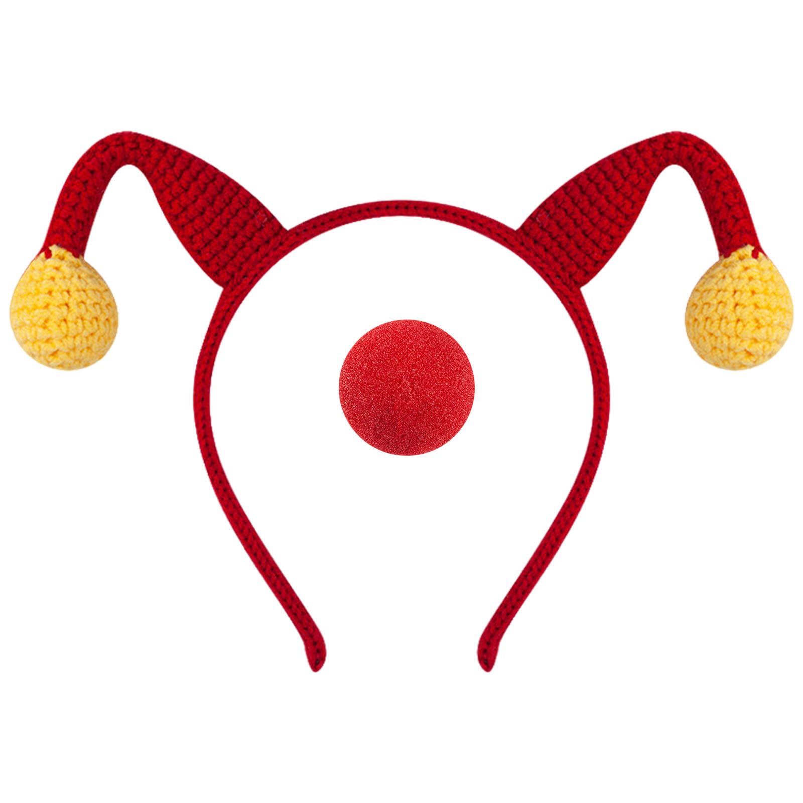 Maxtonser 1 Set Clown Costume Accessories Headbands And Nose Set Cosplay Headpieces Comfortable Wear Headwear For And Adults