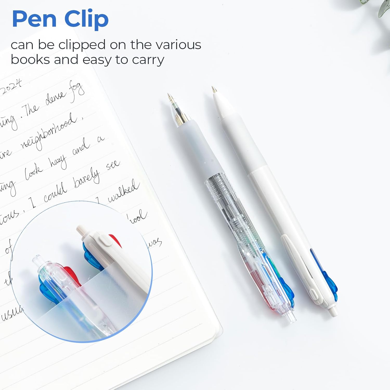 M&G 2 Pcs Multicolor Pens, 4-in-1 Colored Ballpoint Pen 0.5mm Fine Point Smooth Writing Assorted Colors for Journaling Work School & Office - Image 4