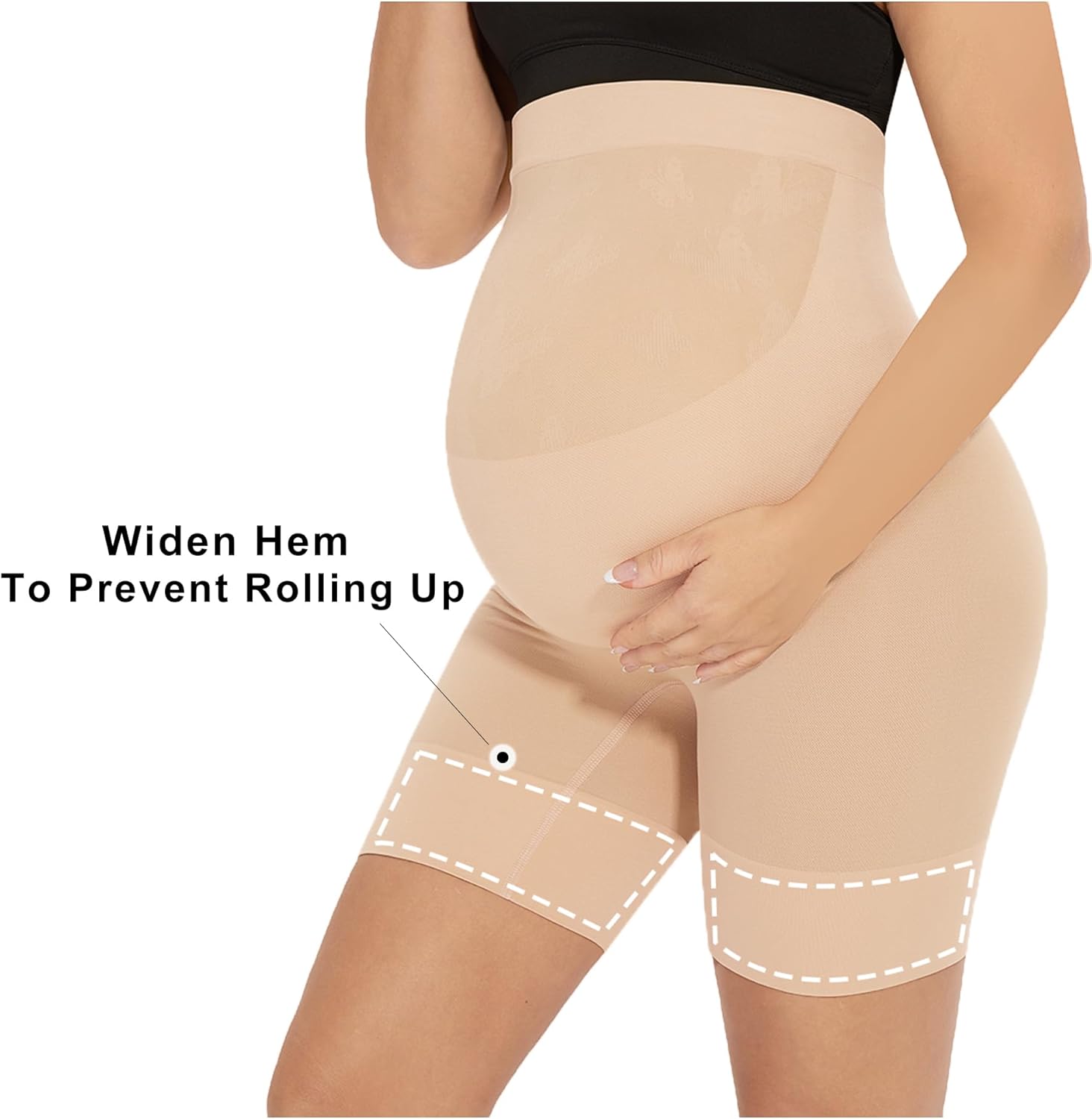 Narcissus Bump Proud Seamless Maternity Shapewear, Mid-Thigh Underwear - Maternity Dress for Baby Shower - Image 5