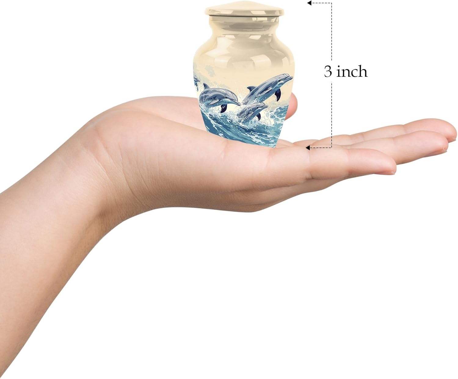 Mini Dolphin Urn - Keepsake Urns - Keepsake Urns for Human Ashes Dad - Cremation Urns for Burial - Small Memorial Urns and Keepsakes for Ashes (Size - 3inch,4pcs)