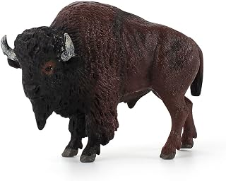 BLAPNK Realistic Bull Figure Toy, Simulated Cattle Figurines Collection Playset Preschool Science Educational Learn Cognitive Props(American Bison)