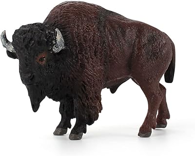 BLAPNK Realistic Bull Figure Toy, Simulated Cattle Figurines Collection Playset Preschool Science Educational Learn Cognitive Props(American Bison), Black