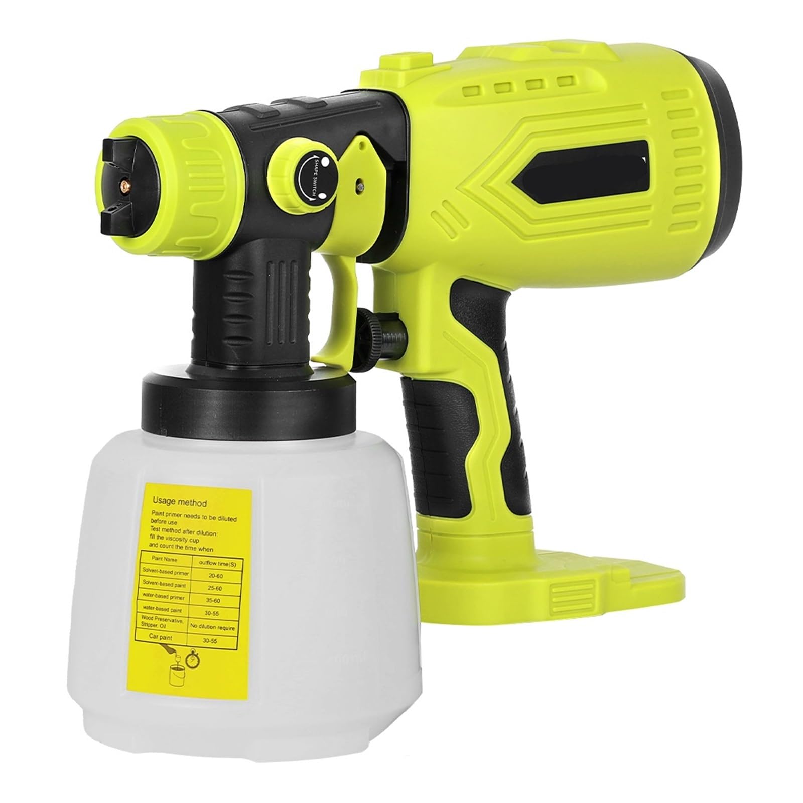 Pistolet do Malowania, 200 W bezprzewodowy pistolet natryskowy HVLP, 3 wzory, pojemnik 1000 ml, ręczny pistolet natryskowy (bez akumulatora)