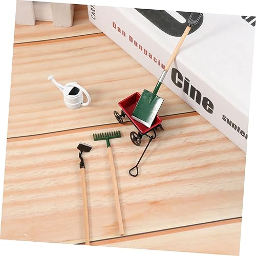 Miniatura 9 de 1 Unidades de casa de muñecas Mini palas de jardín en miniatura Micropaisaje Diseño Prop Mini Herramientas Jardín Carro Pequeño Casa Accesorio Casa