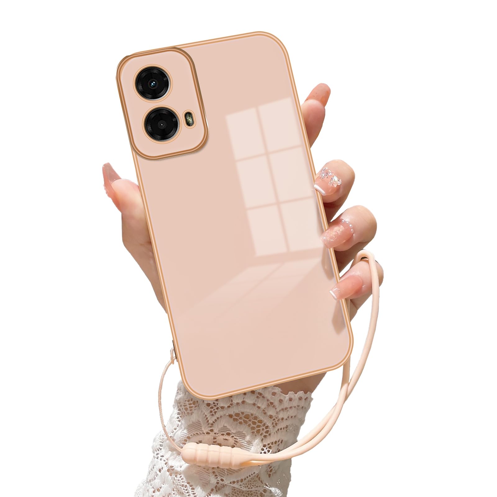 KuDiNi for Motorola Moto G 5G 2024 Case for Women Girls Electroplating Cute Luxury Bling Aesthetic Trendy Pretty, Full Camera Soft TPU Protection