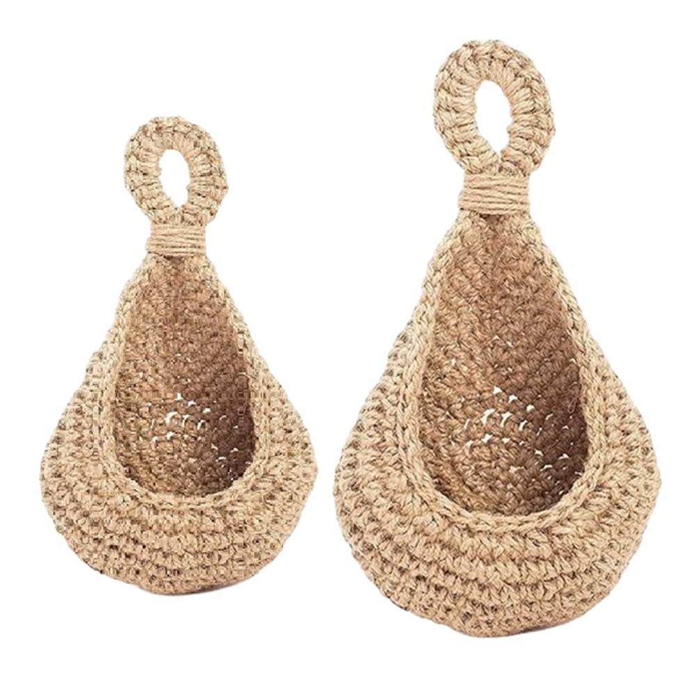 CTRLZS Jute Potato and Onion Storage Basket for Pantry Boho Kitchen Decor Bohemian Hanging Fruit Baskets for Kitchen