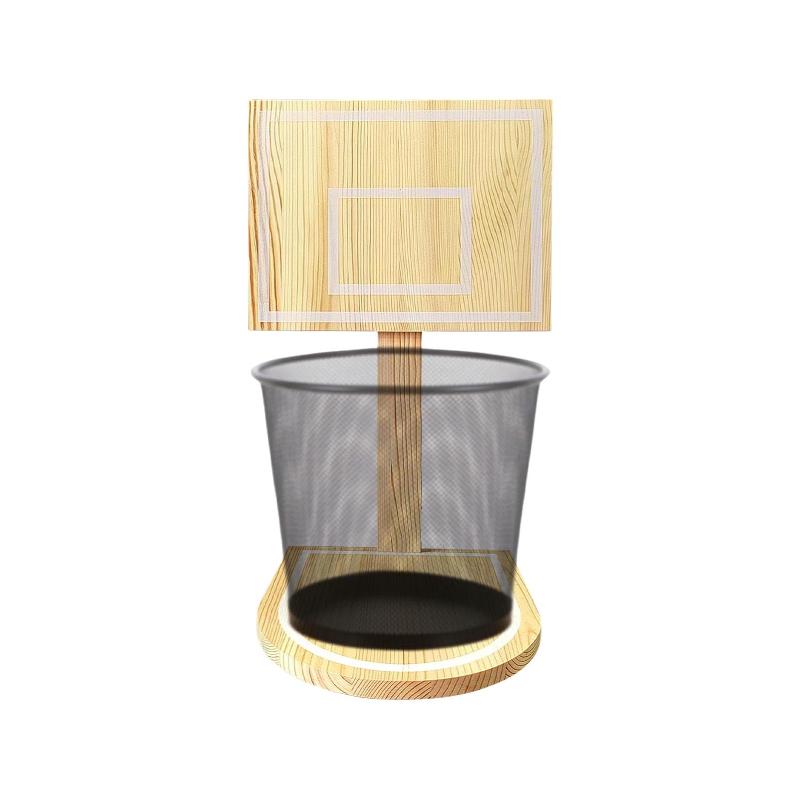 Panier de basket pour poubelle et bureau | Mini cerceau bois de rangement
