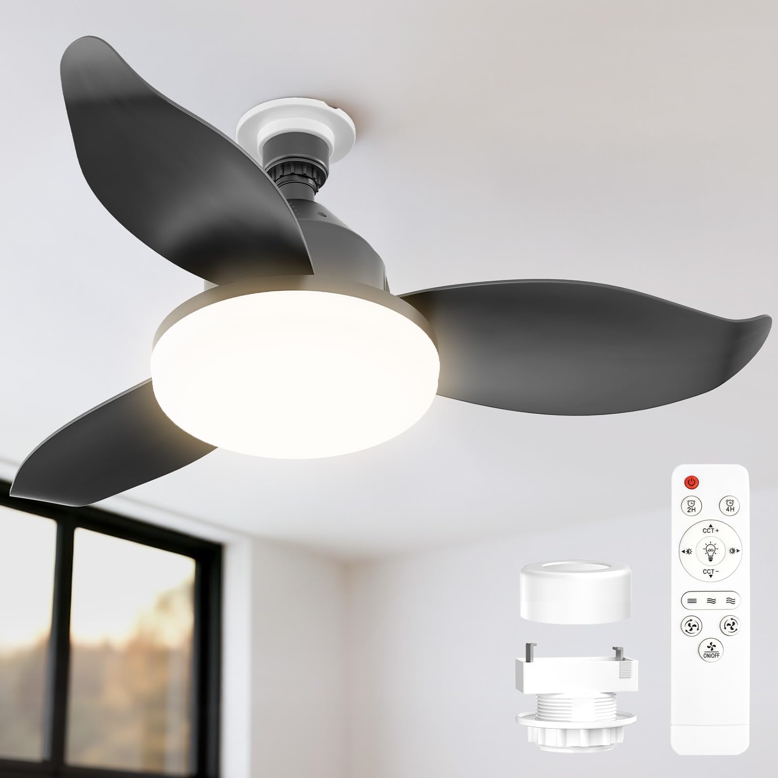 TENKOO&YOU シーリングファンライト LED 【特許登録済み・3重のセーフティ構造】Φ63.5cm 正逆回転 大風量 38W 3500LM