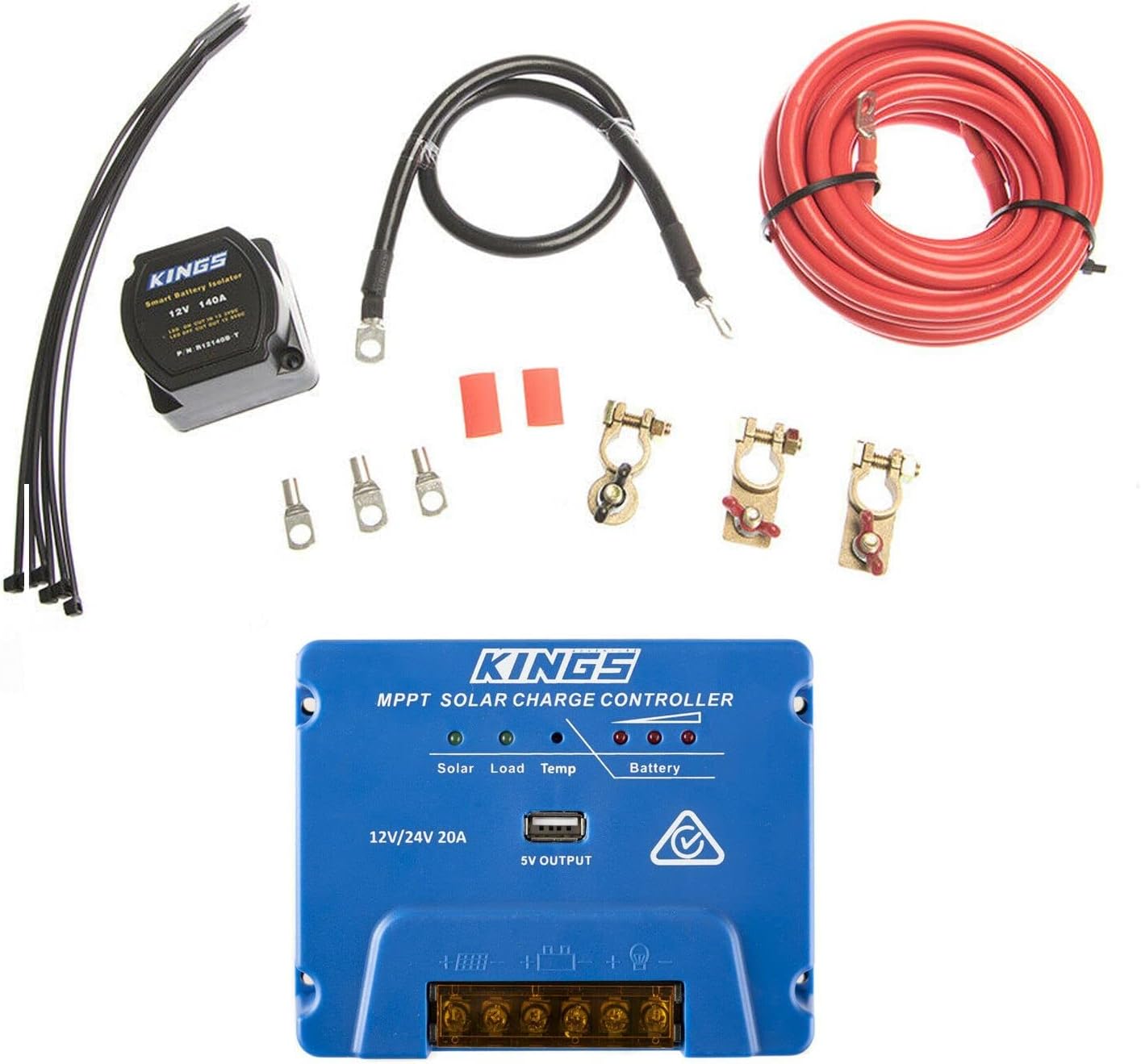 Adventure Kings MPPT Solar Regulator + Dual Battery System Smart Isolator IP68