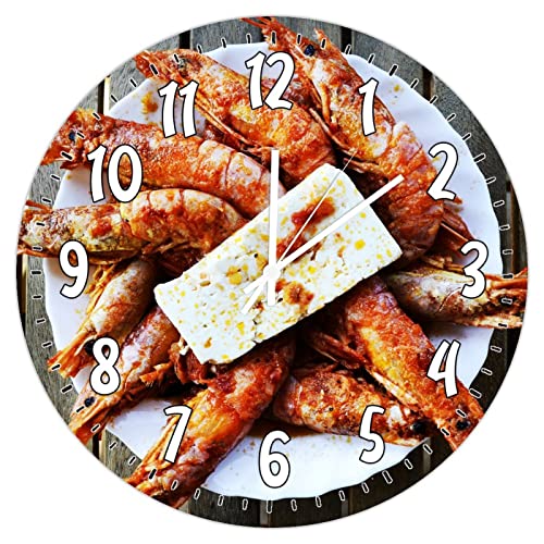 Higoss Reloj de pared con temática de comida rápida, silencioso, no se ticle, funciona con pilas, moderno, redondo, decoración de cocina, oficina, escuela, decoración del hogar, 10 pulgadas Cover
