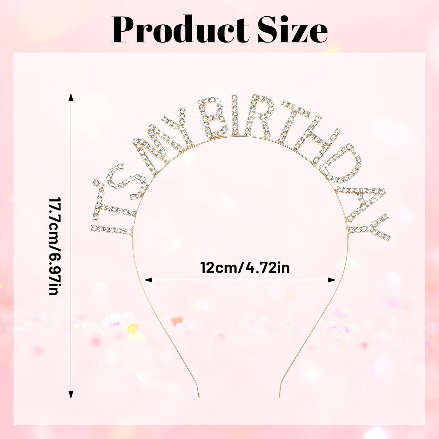 It's My Birthday Headband for Women, Rhinestone Birthday Crown, Gold Crown for Women, Princess Birthdays Tiara Accessories - Image 2