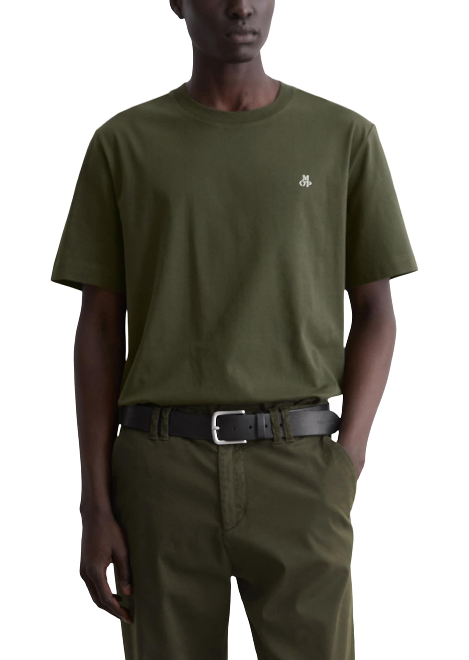 Marc OߴPolo Men's Basic Organic Cotton T-shirt, Green (Neverland Iron), XS