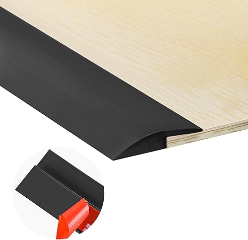 Miniatura 11 de Tira de transición de piso de alfombra de 10 pies, tira autoadhesiva para bordes de piso, cubierta de umbral de PVC para puerta, tira divisora