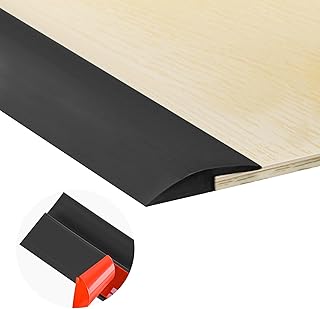 20Ft Carpet Floor Transition Strip, Self Adhesive Floor Edging Trim Strip, PVC Threshold Cover for Doorway, Floor Divider Strip Suitable for Threshold Transitions with a Height Less Than 5 mm - Black