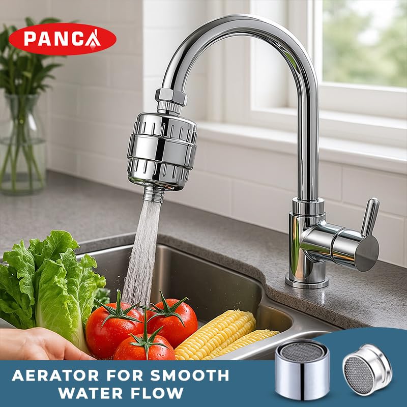 Image of PANCA Hard Water Softener Filter for Tap & Shower with connectors | Bathroom Shower for Hard Water | Borewell & Tanker Water Purifier (Filter Set with Connectors)