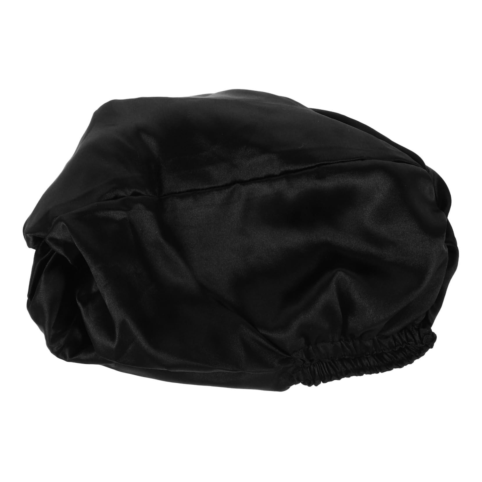 FOMIYES Sleeping Hair Wrap Elastic Cross Multifunctional Satin Cap for Night Sleep Shower Use Black