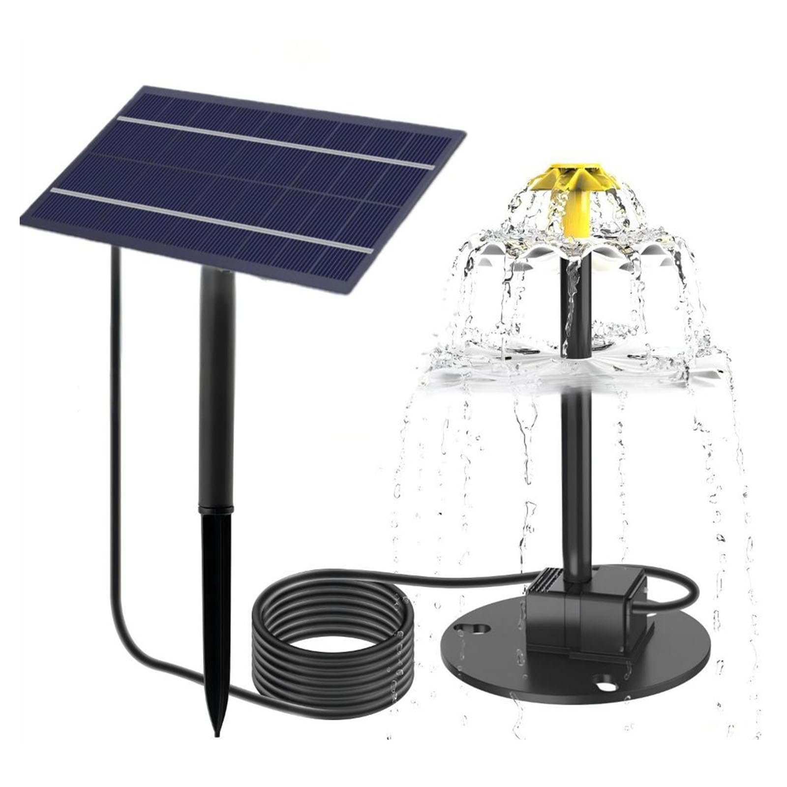 Fontaine solaire de jardin pour attirer les oiseaux avec jet d'eau