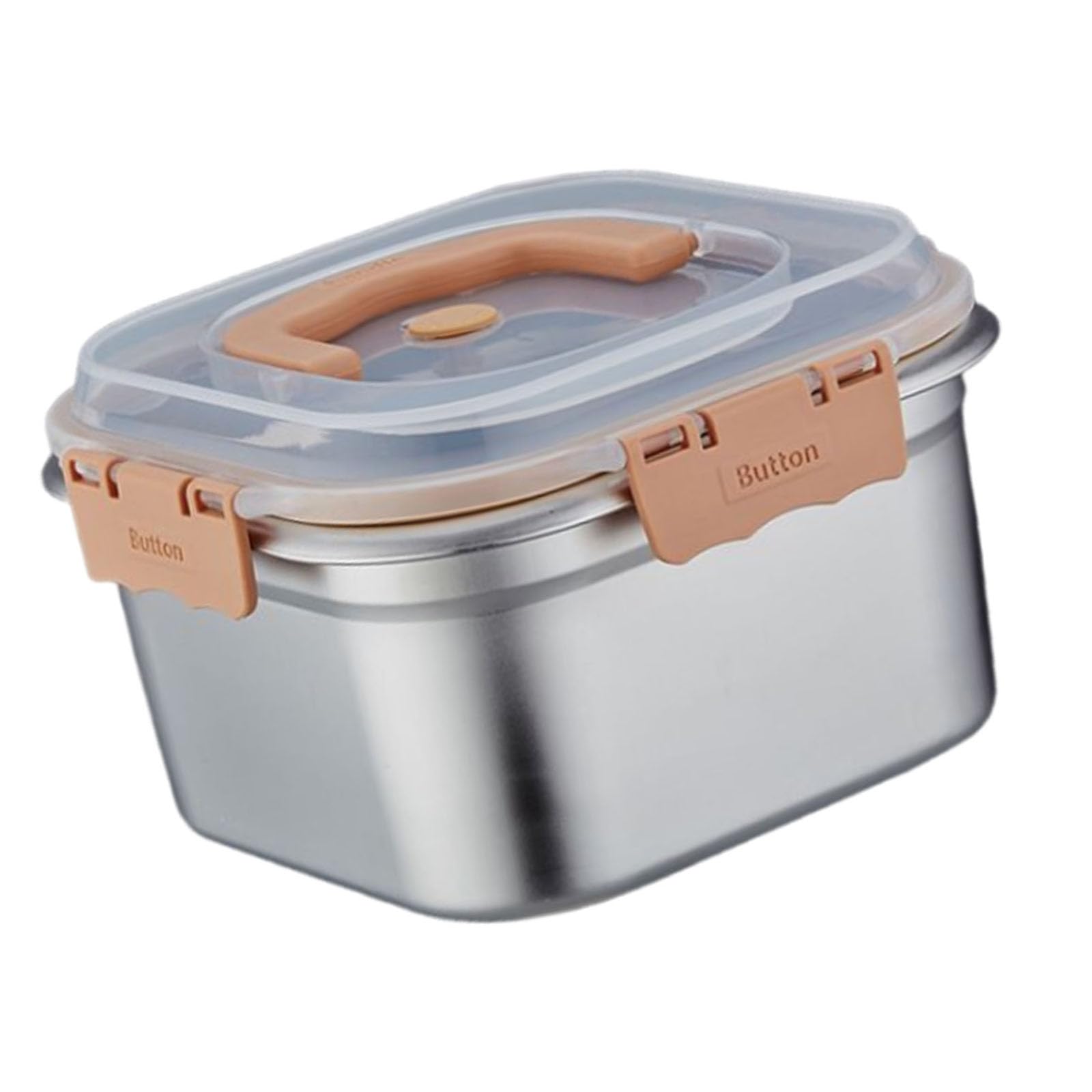 Tsophreniq Stainless Steel Food Storage Container Practical Crisper with See Through Lid Large Capacity Lunch Box for Household Use Large Capacity Food Storage