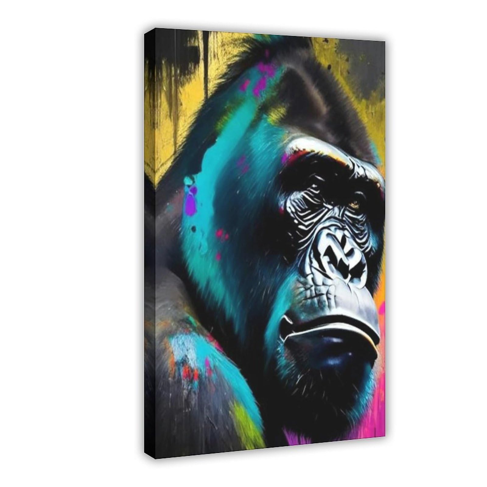 Bareronor Gorilla With Graffiti Poster Canvas Poster Bedroom Decor Landscape Office Room Decor Gift 20" L X 30" W