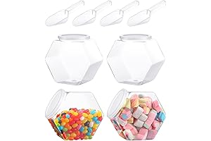 Versatile 4-Piece Candy Jars with Spoons for Storage and Display