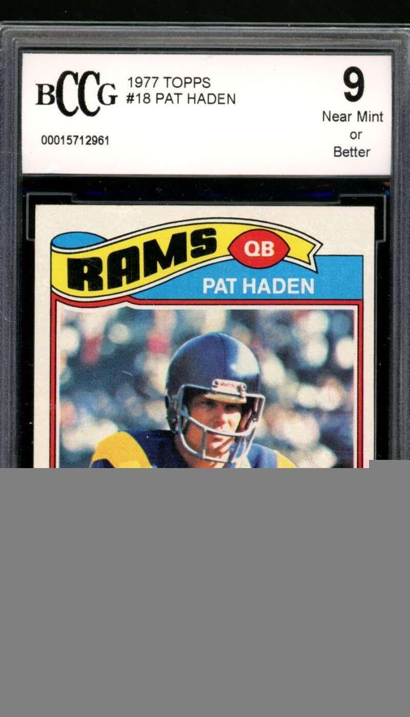 Pat Haden Rookie Card 1977 Topps #18 BGS BCCG 9 - Unsigned Football Cards