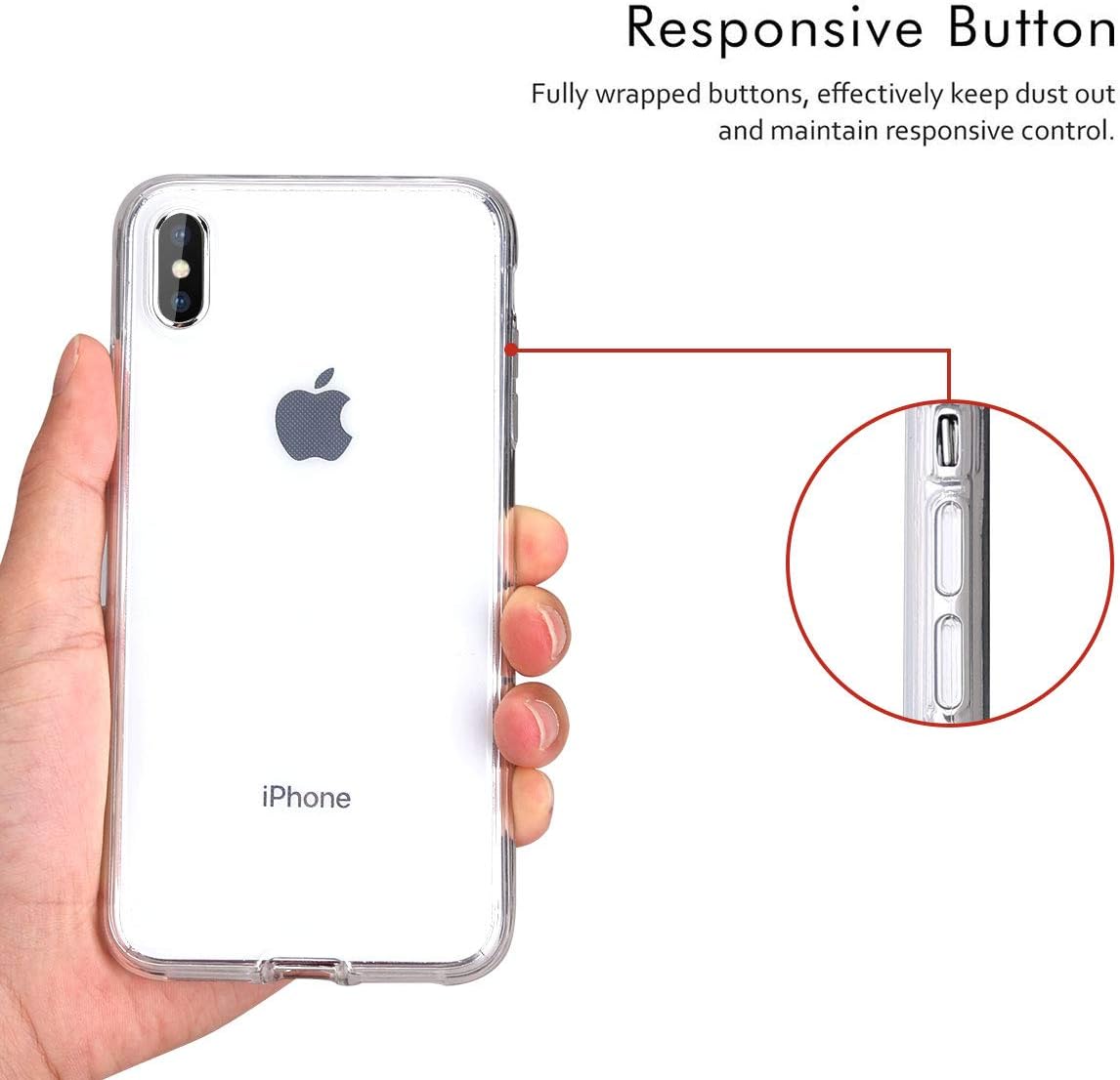 Casetego Compatible with iPhone Xs Max Case,360 Full Body Two Piece Slim Crystal Transparent Case with Built-in Screen Protector for Apple iPhone Xs Max 6.5 inch,Clear