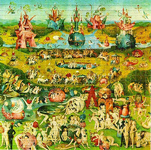 Garden of Earthly Delights Design Psychedelic Blotter Art Print Perforated Sheet, Acid Free LSD Art Paper 30x30, 900 tabs, 7.5 inch, in Clear Protective Sleeve