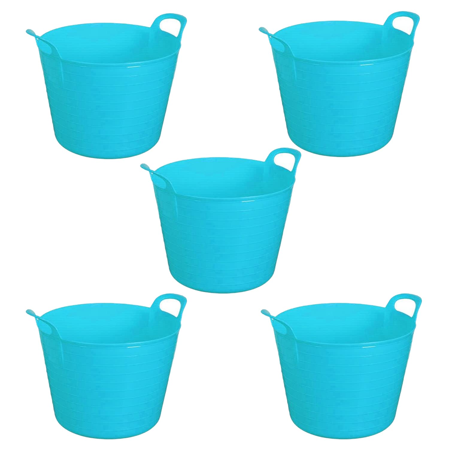 Pack Of 5-26/42/75 Litre Flexi Tubs - Multipurpose Flexible Coloured