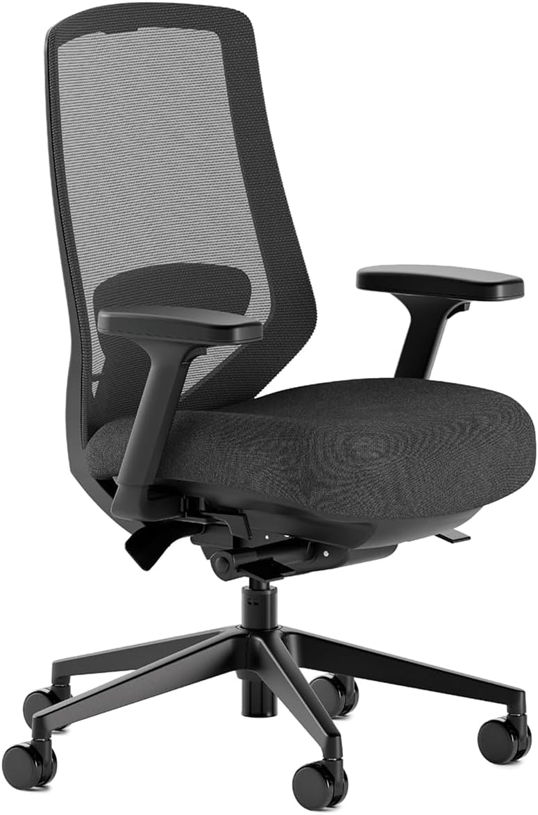 Silla Ergonómica Pro, Silla de Oficina de Malla con 14 Puntos de Ajuste | Altura, profundidad e inclinación ajustables, apoyabrazos 5D, inclinación hacia adelante, reclinación suave y soporte lumbar, negro