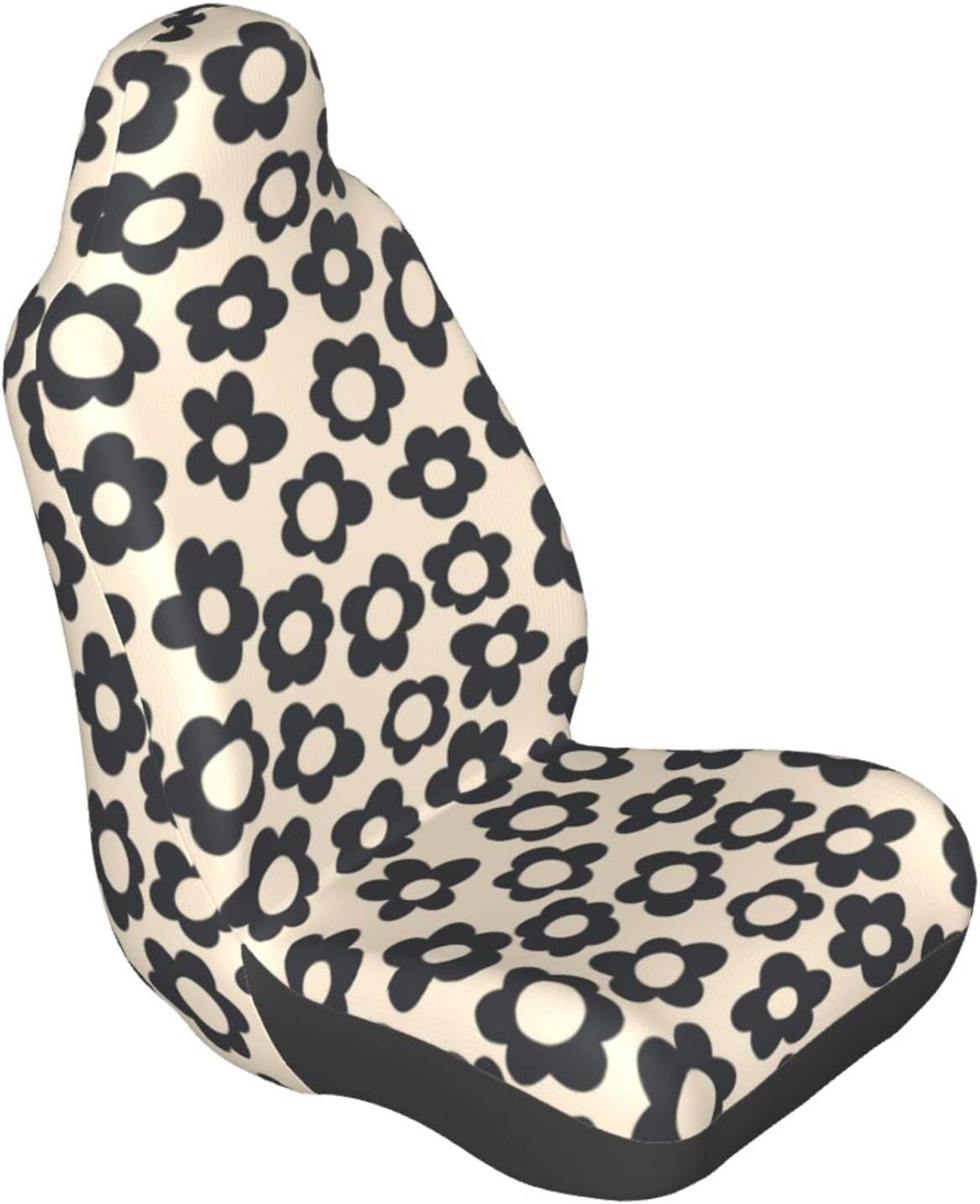 Vintage Groovy Flowers Car Seat Cover, Full Set Front Bucket The Car Chair Cover Protectors Accessories