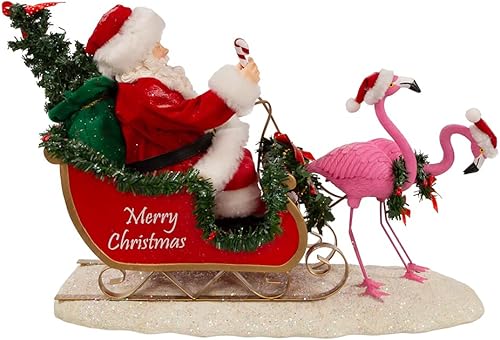 Miniatura 3 de Kurt Adler - Trineo de flamencos de tela de 10 pulgadas