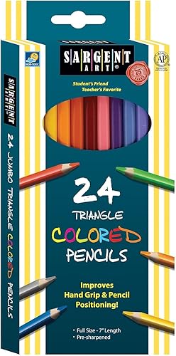 Sargent Art 227207TriánguloLápices de colores, 24Count