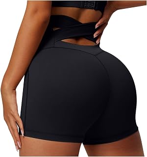 2025 - Pantalones de yoga para mujer con cintura alta y correa trasera, pantalones de fitness ajustados en color sólido arco iris pantalones cortos para mujer