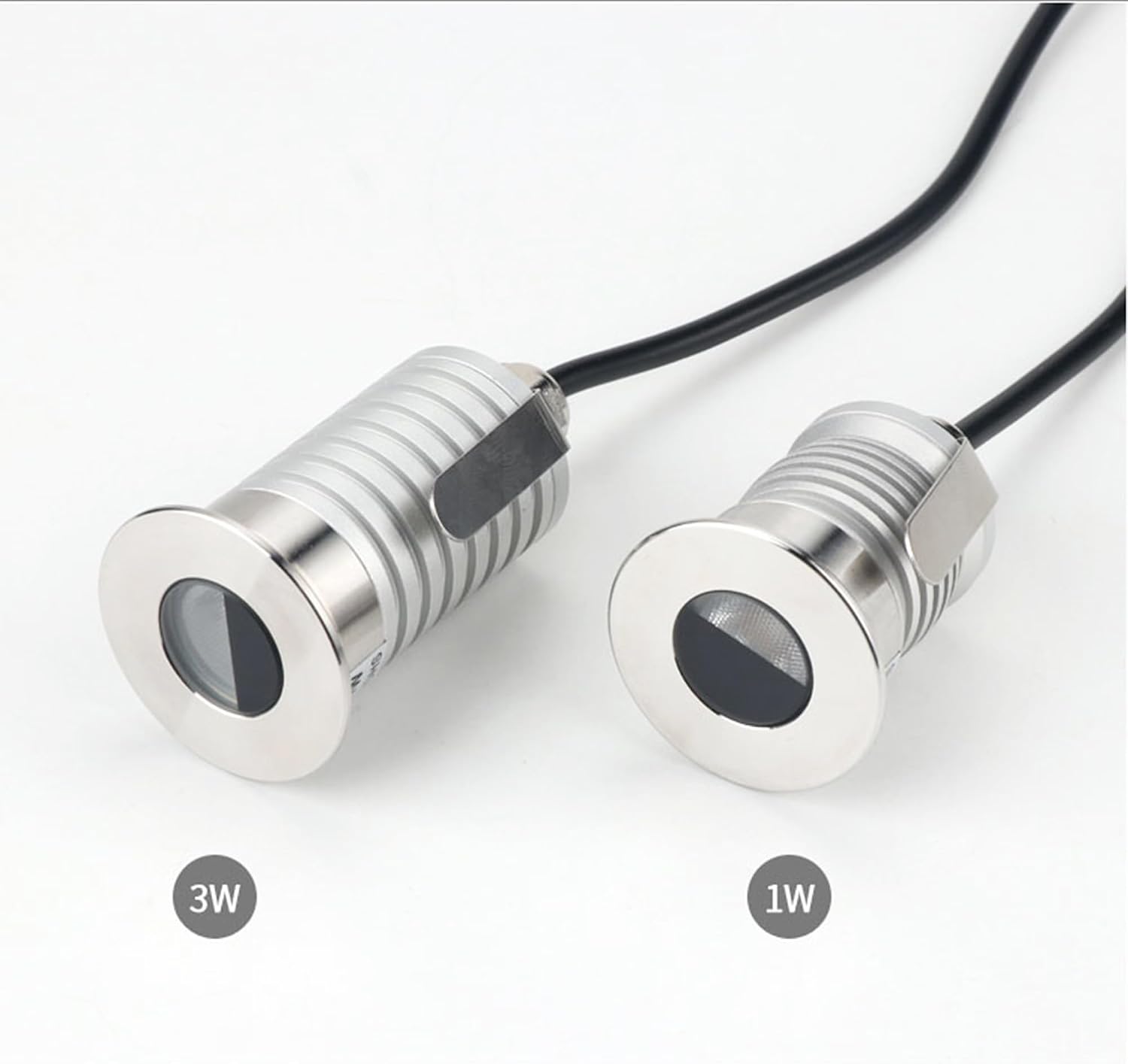 LED In-Ground Well Light - Half-Moon, 12V-24V DC, IP67 Waterproof Buried Underground Lamps,Outdoor Landscape Lighting,Warm White 3000K (3, Watts)