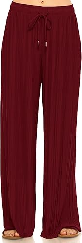 Miniatura 9 de Fashionazzle Pantalones Palazzo para mujer color liso y a rayas