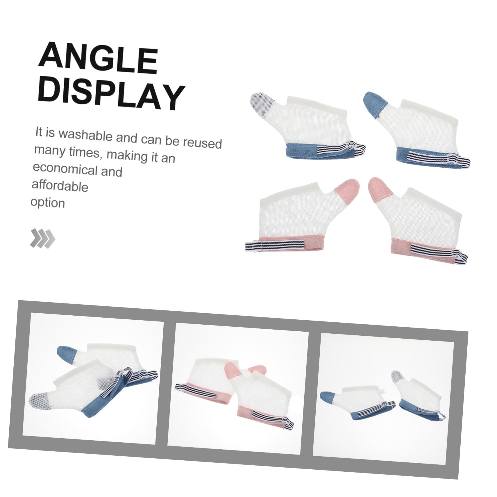Protège-pouce Bébé Anti-succion Nylon Blanc, Lot de 2 Paires