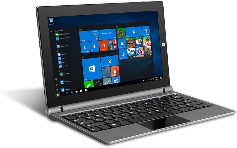 YUNTAB 11.6-Inch 2-in-1 Laptop Tablet with IPS 1920 * 1080 FHD Touchscreen(Intel Atom Z8350, Quad-Core,2GB+32GB,Windows10,WI-FI,BT4.0,Dual camera 2MP+5MP,7500mAh battery capacity) (SILVER)