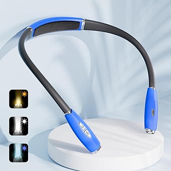 Neck Reading Light,Rechargeable LED Book Light for Reading in Bed,3 Brightness Levels Neck Book Lights,Long Lasting Night Lamp for Reading,Portable Bendable Arms Neck Light