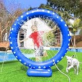 iGeeKid Sprinkler for Kids, Inflatable Water Sprinkler Circular Ring Spray Toy Outdoor Water Toys for Kids Summer Outdoor Backyard Yard Lawn Garden, Water Party Supplies Outside Games Activities