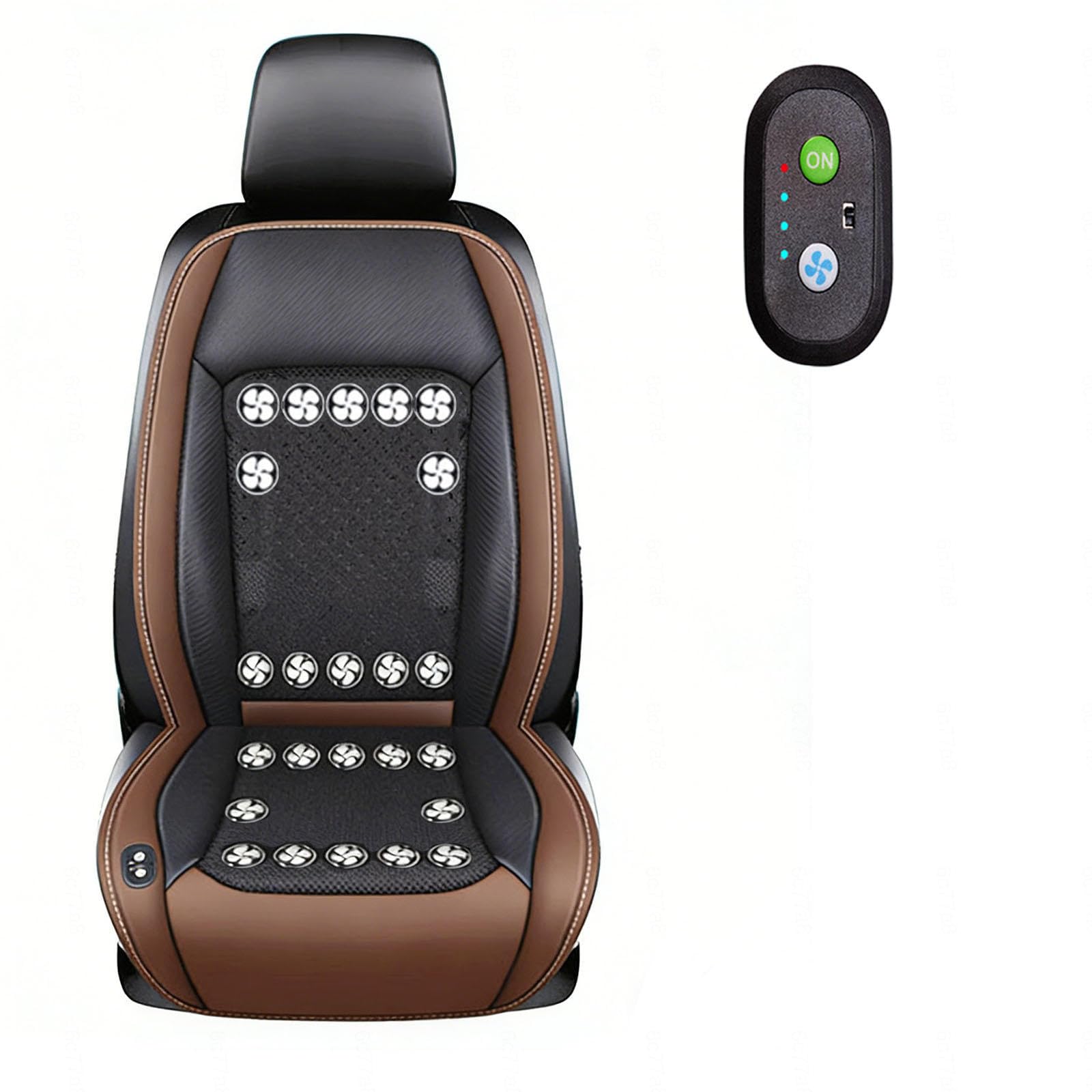 Lrf-Yxkj Brown Cooling Car Seat Cover 12V-24V 3 Cooling Air Speeds Ventilated Seat Cover For Cars,Suv,Sedans And Pick-Up Trucks,-12V24fan