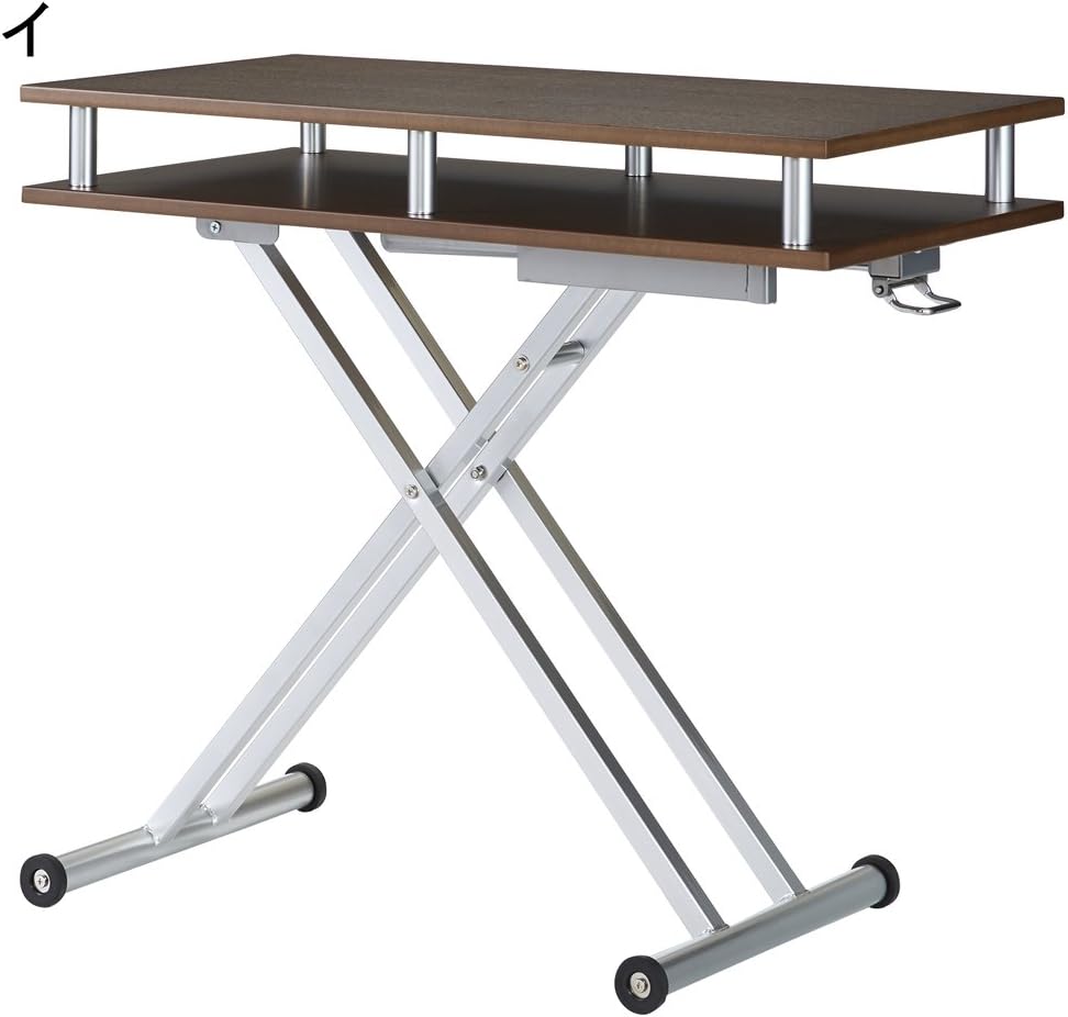 家具 収納 テーブル 昇降式 リフティングテーブル 棚付き昇降式テーブル 【リビングルームバルコニーアイアン】 幅102（天板90）cm(サイズはありません イ
