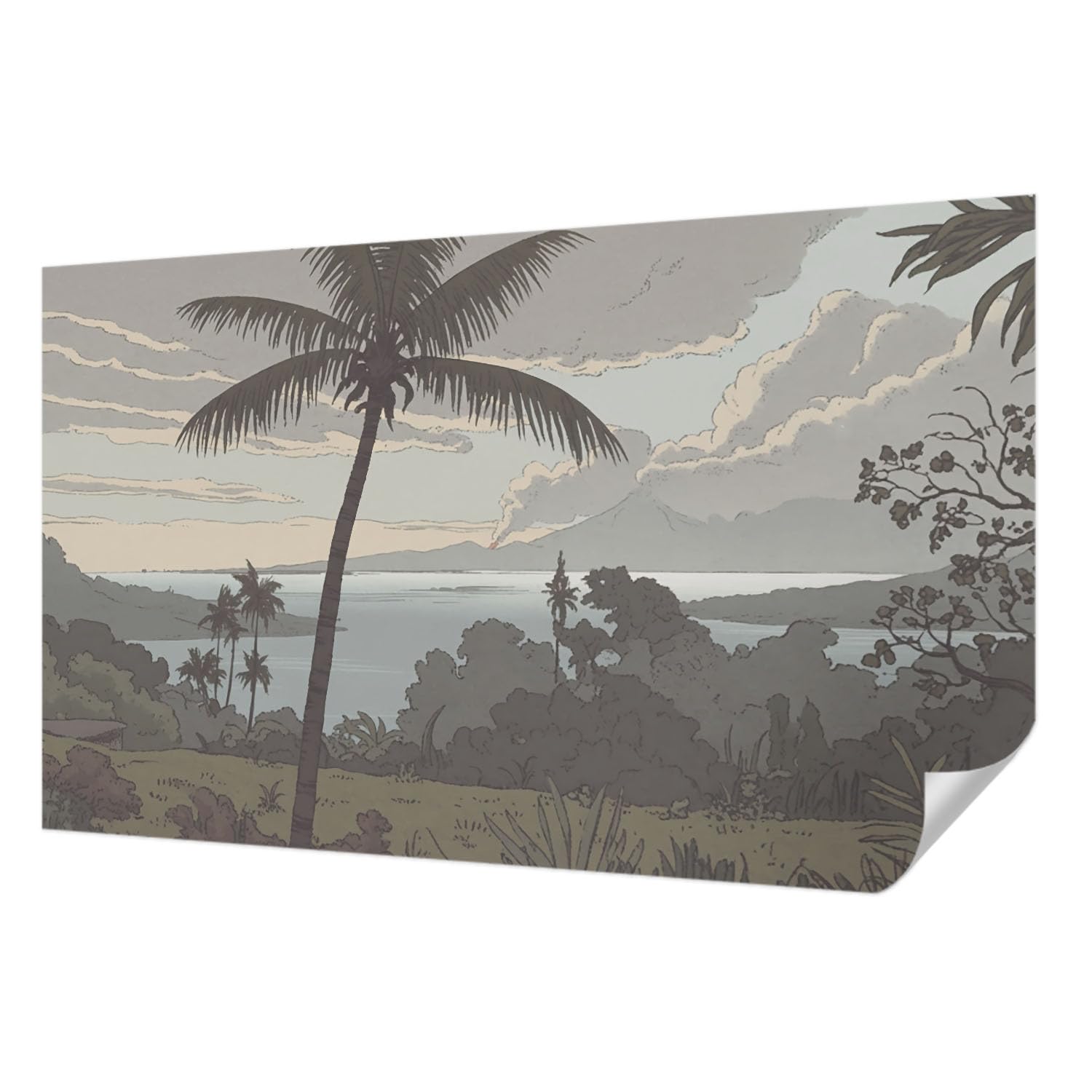 Tapisserie murale paysage exotique pour salon et chambre chic