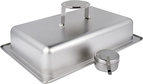 Miniatura 3 de Plato para rozar alcohol, juego de bufé rectangular de tamaño completo de 9 cuartos con tapa de vidrio transparente, tapa de cierre suave, para