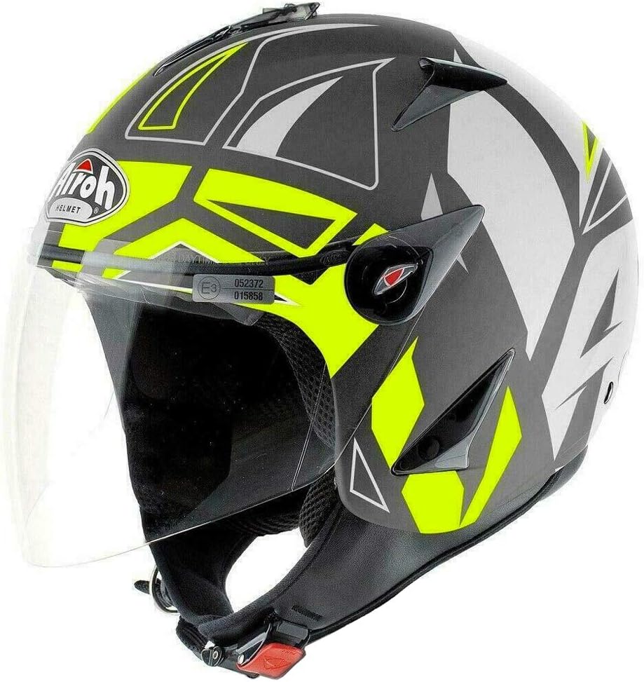 AirohJT Convert Jet Open Face Helmet Yellow Matt (Medium)