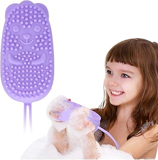 فرشاة حمام الفقاعات ، فرشاة حمام سيليكون للجسم ، فرشاة جسم مزدوجة الجانب ، فقاعات رغوة سريعة ، للحساسية وجميع أنواع البشرة بنفسجي ‰